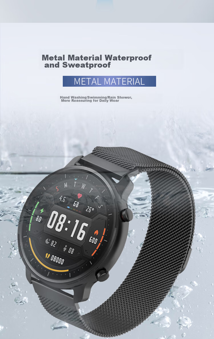 Ремешок ESCASE Milanese Loop для Xiaomi Watch Color 1/2, нержавеющая сталь, магнитная застежка, черный