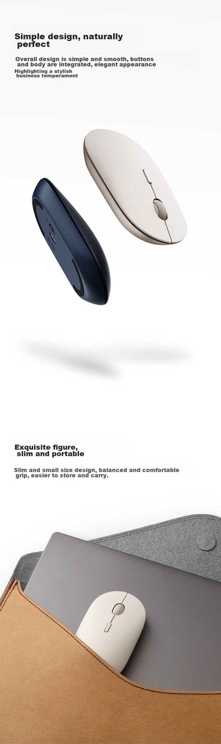 MI Portable Mouse 3, беспроводная мышь 2.4ГГц + Bluetooth, золотистый