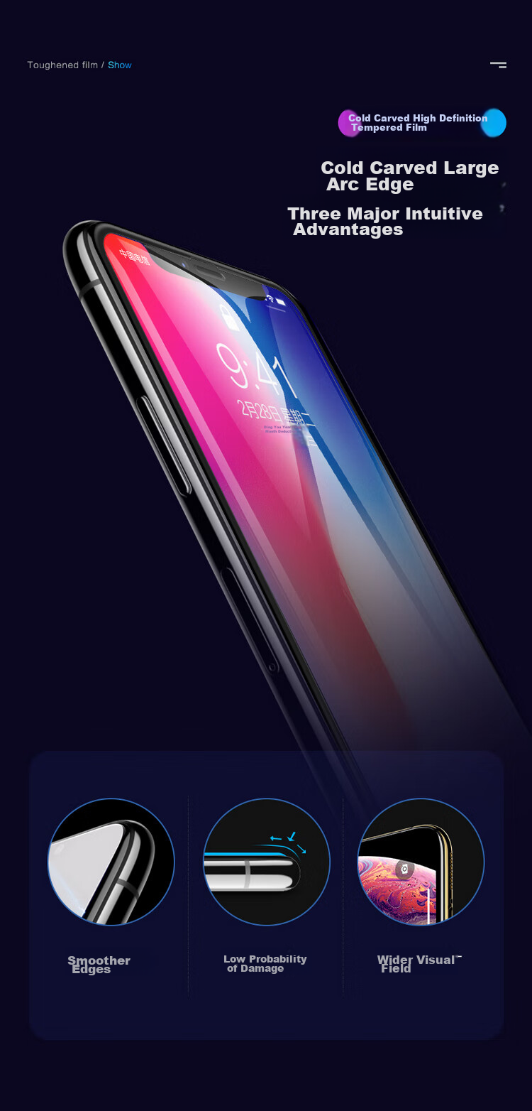 Защитное стекло PISEN для Apple iPhone X/XS/11 Pro, противоударное, антибликовое, с защитой от подглядывания, полное покрытие экрана
