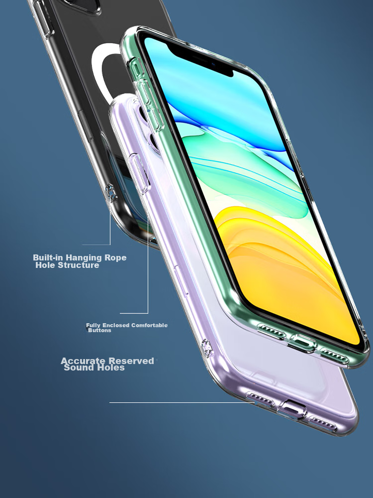 Чехол ESCAPE для iPhone 11, MagSafe, прозрачный, противоударный, TPU