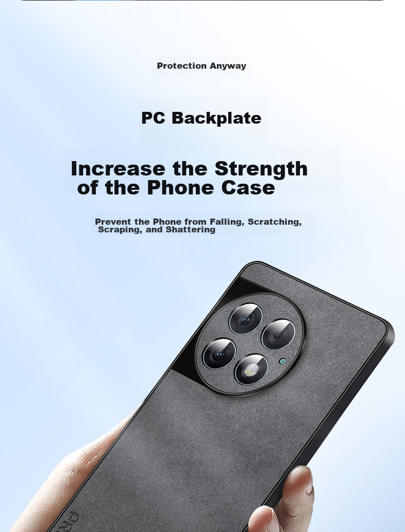 Чехол для OnePlus Ace 2 Pro Shangsu, противоударный, с защитой камеры, из натуральной кожи, черный
