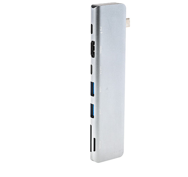USB-C хаб Youlianxing, 7-в-1, с HDMI 4K, USB 3.0, SD/TF кардридером, PD зарядкой, алюминиевый корпус, серебристый