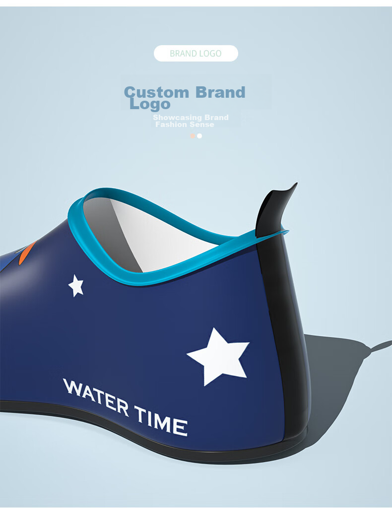 Детские пляжные тапочки WATERTIME, синий динозавр, размер 6XS (24/25), для плавания, дайвинга, пляжа