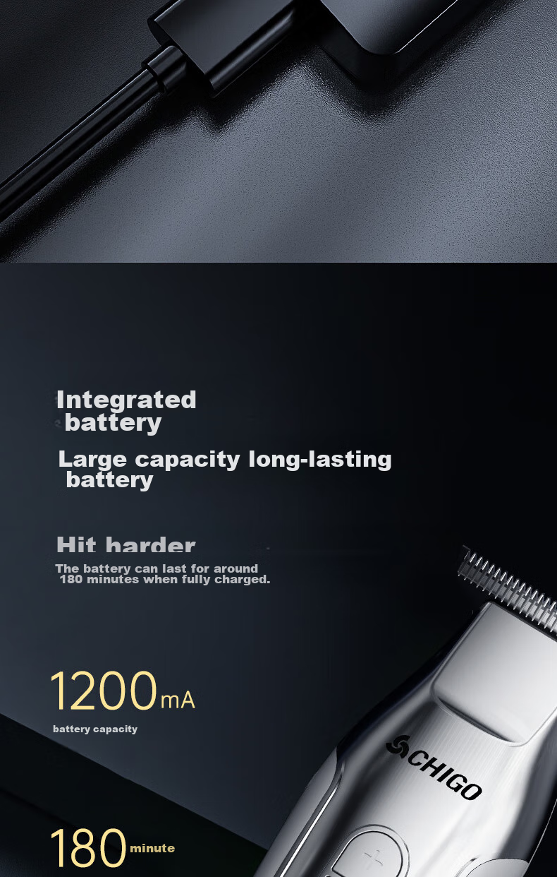 Машинка для стрижки CHIGO F701, электробритва для гладкого бритья, профессиональный триммер для стрижки волос, мужская машинка для стрижки