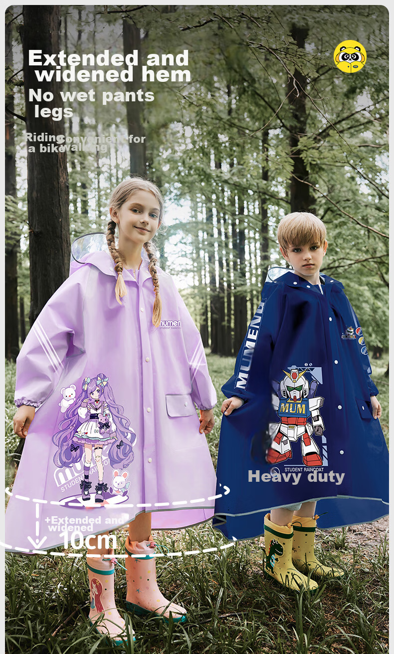 Детский непромокаемый плащ-дождевик Moremerry, синий, размер 5XL