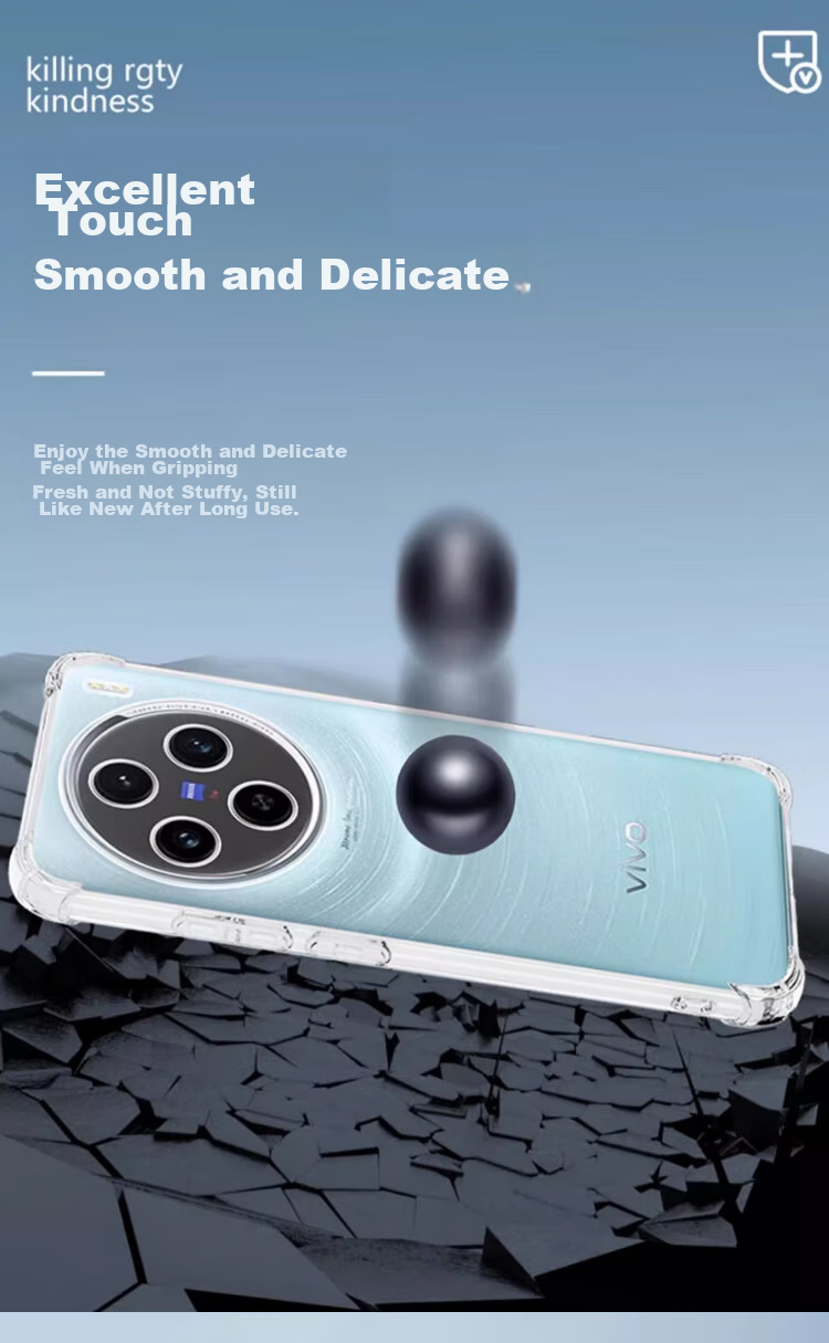 Противоударный чехол MAIKUQI для Vivo X100, защита от падения, прозрачный мягкий ТПУ