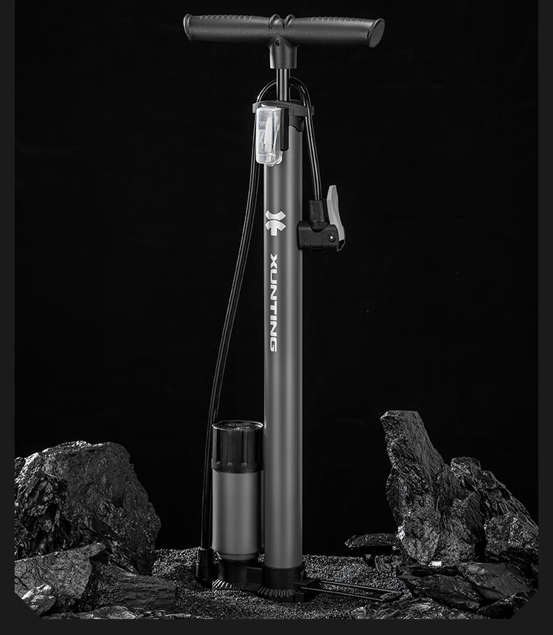 Велосипедный насос XUNTING, ручной, высокое давление 160 PSI, с манометром, универсальный