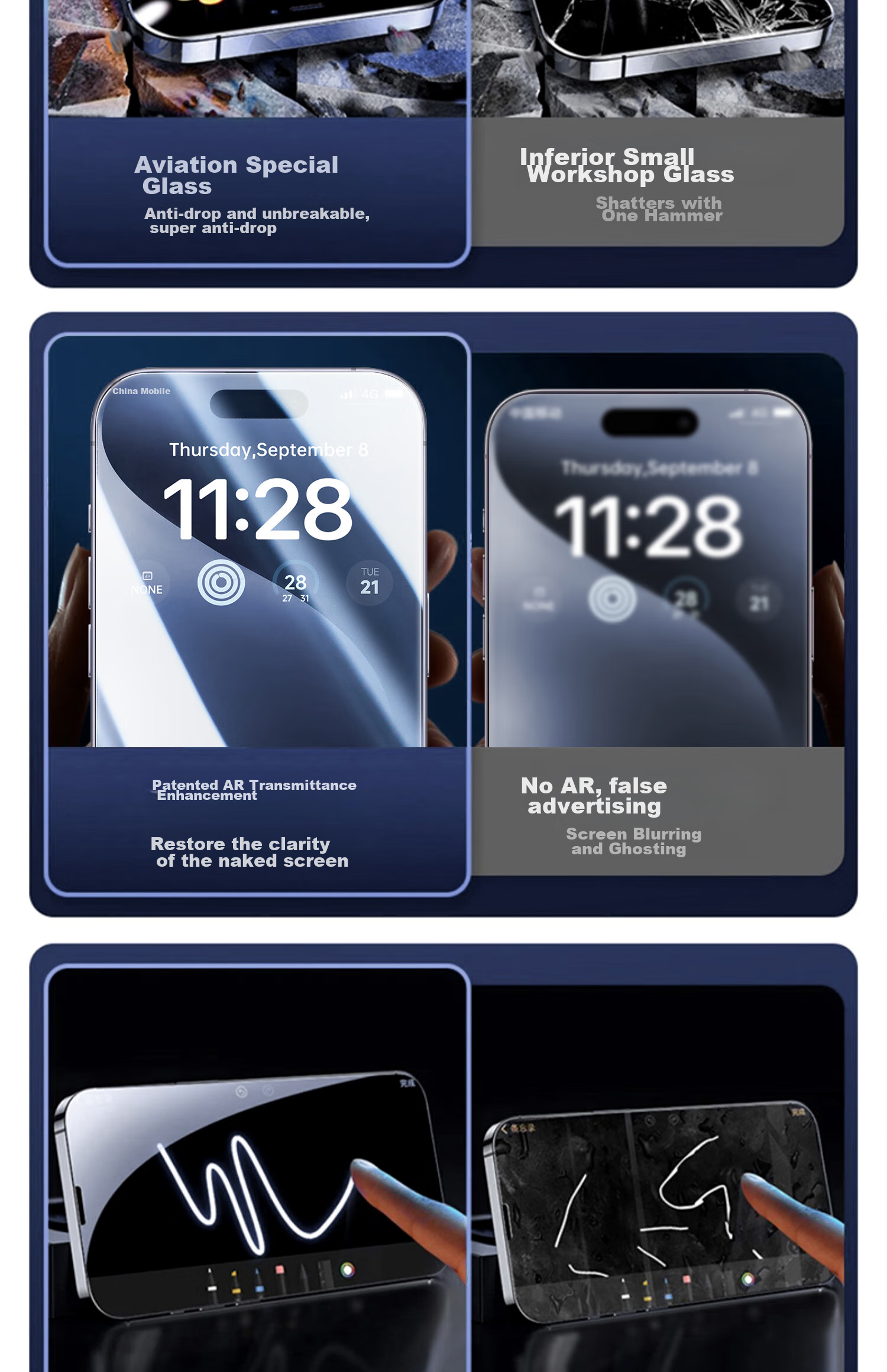 Защитное стекло DIVI для Apple iPhone 16 Pro Max, прозрачное, противоударное, антибликовое, 2 шт.