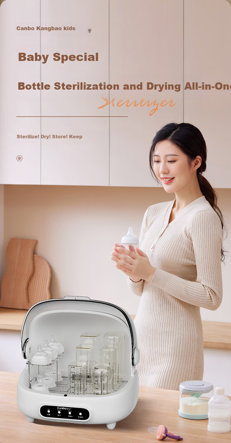 Шкаф-стерилизатор Canbo для детских бутылочек с УФ-лампой, сушка и хранение, 20л, белый