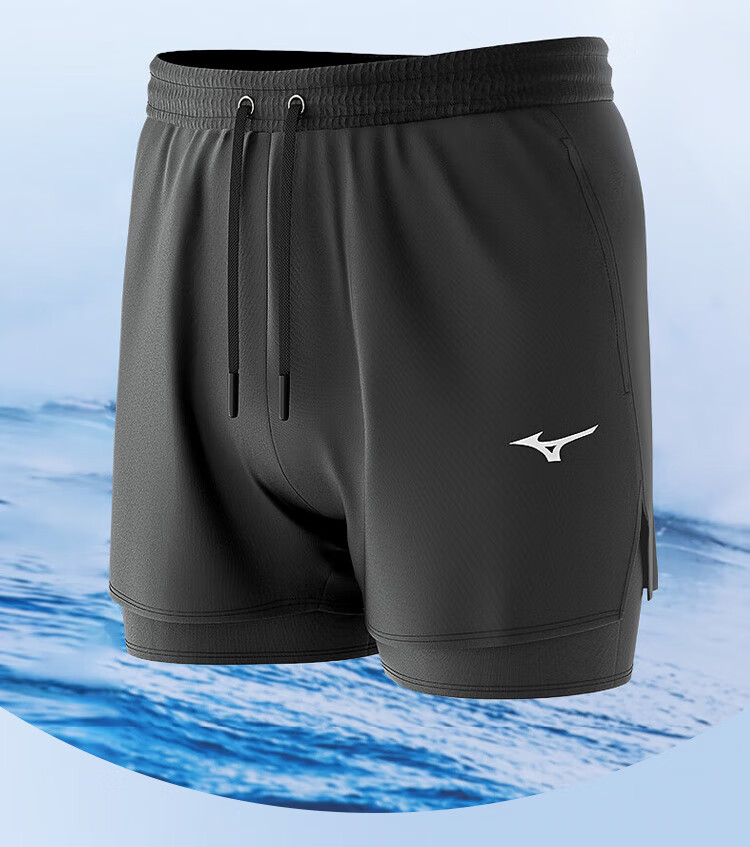 Мужские плавки MIZUNO, шорты для плавания с защитой от смущения, быстросохнущие, устойчивые к хлору, размер L, черный