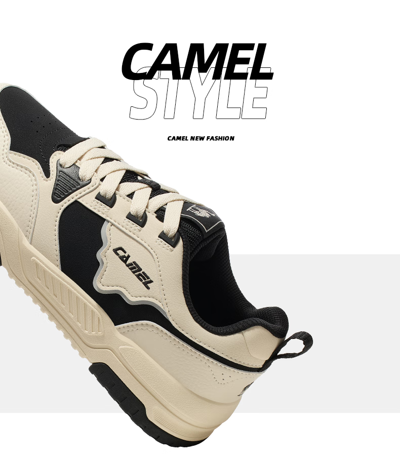 Мужские кроссовки CAMEL Icebreaker 2.0, повседневные, износостойкие низкие кроссовки, X14C09L7639S, светло-бежевый/черный, размер 39