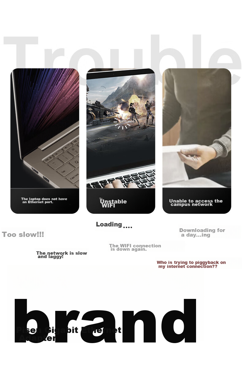 Pisen Type-C to Gigabit Ethernet RJ45 Адаптер проводной сетевой карты Конвертер для MacBook, Huawei Laptops, Телефонов