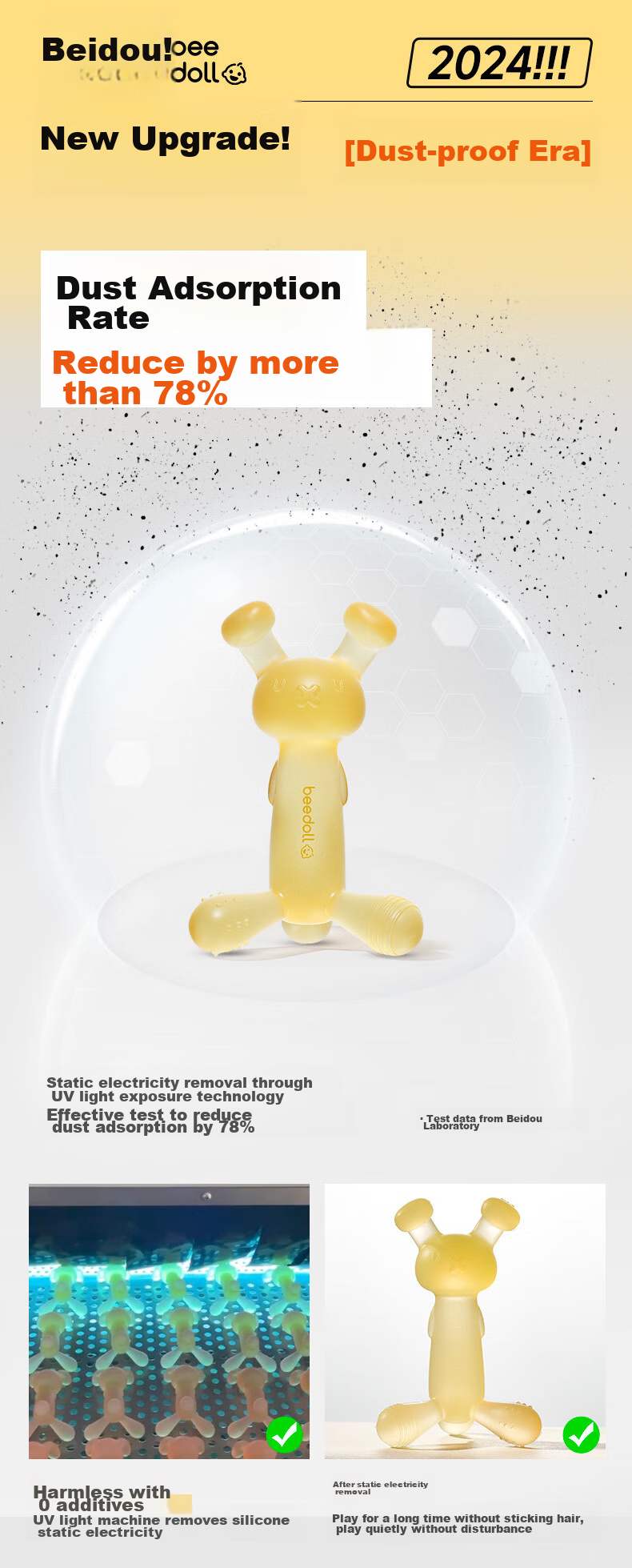 Прорезыватель для зубов Beedoll "Зайчик", силиконовый, для детей от 4 месяцев, свежий розовый