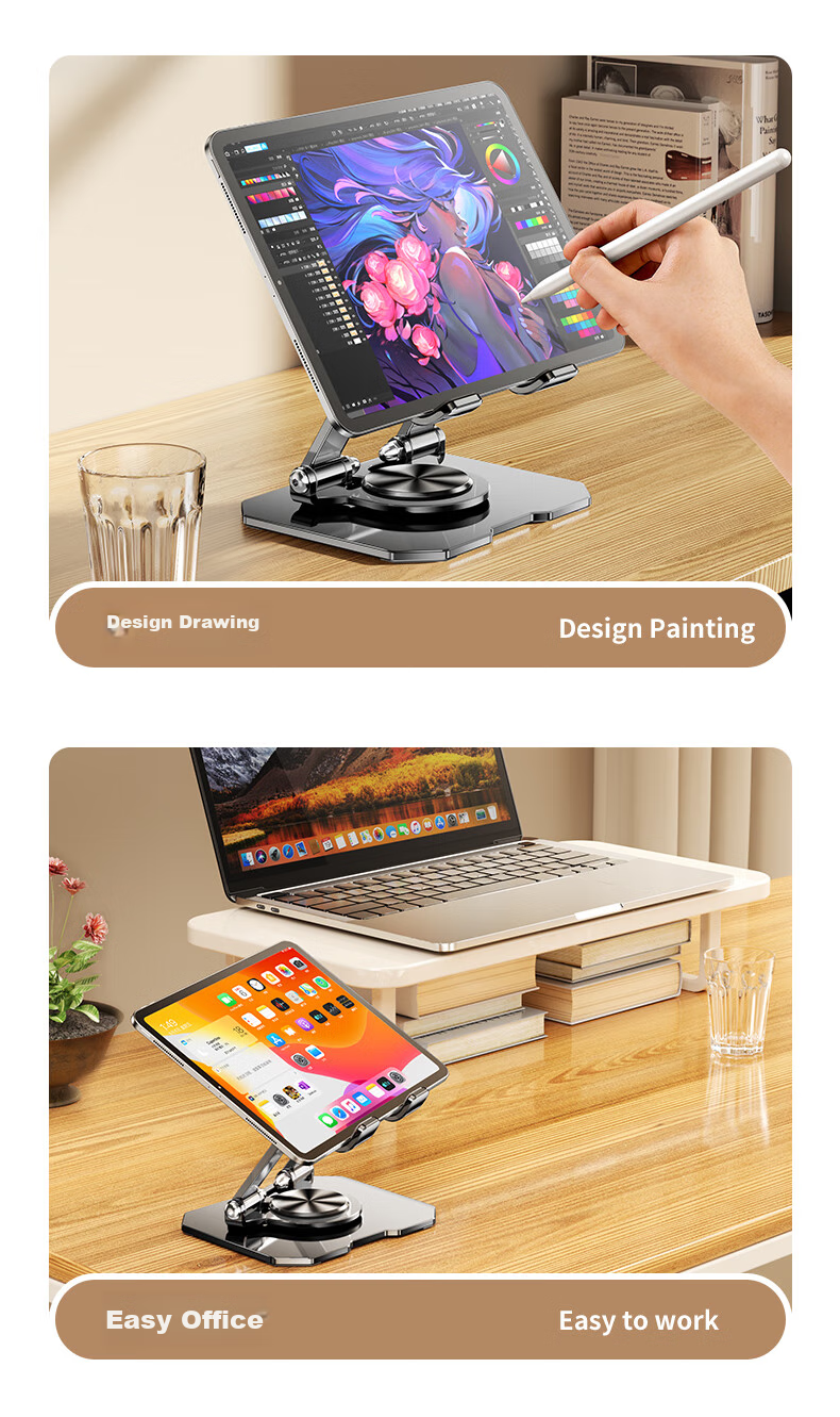 Подставка для планшета Shuotu, настольный держатель для телефона IPad, многофункциональная вращающаяся на 360° складная подставка для ленивцев, для игр, онлайн-уроков, металлическая подставка для планшета для прямой трансляции, универсальная
