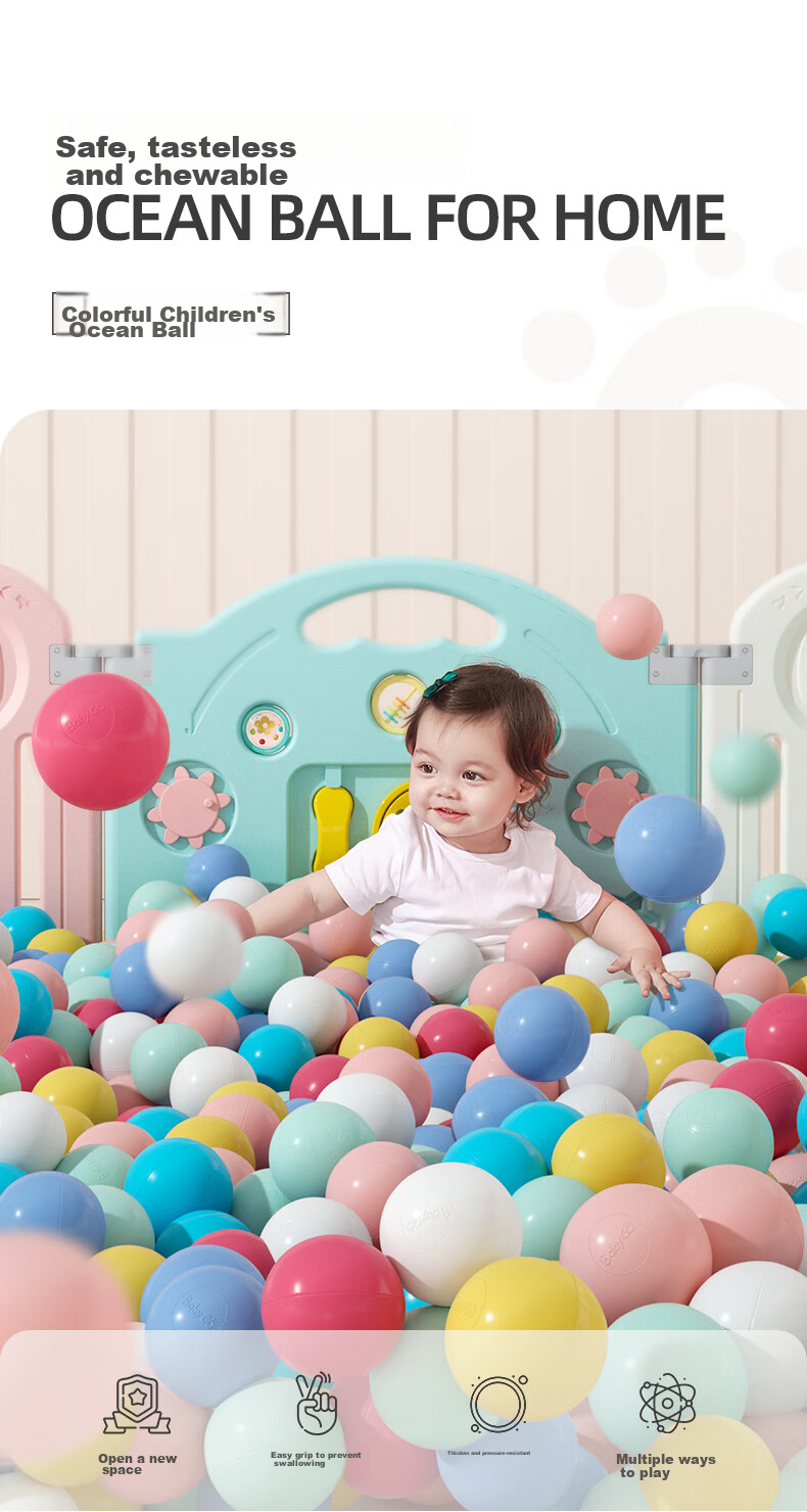 Детский игровой мяч BG-BABYGO "Ocean Ball" 7 см, 100 шт., цвет "Ice Cream Color"