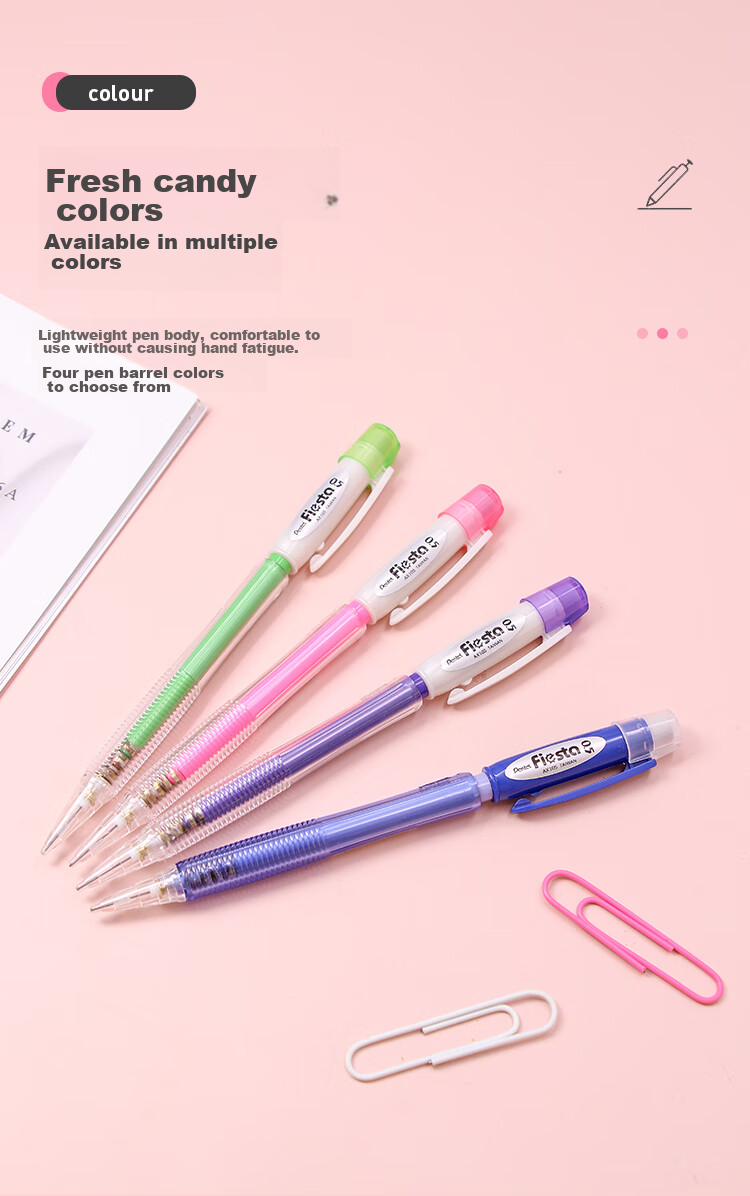 Механический карандаш Pentel AX105W, 0.5 мм, зеленый, для студентов, с ластиком