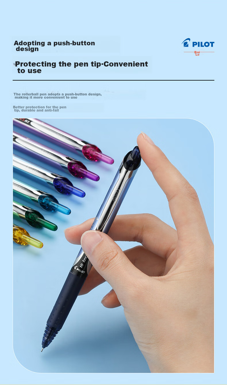 PILOT BXRT-V5 Retractable Black Gel Pen, Signature Pen, Water-Based Ink, 0.5mm, for Students, Rollerball Pen, Stationery Set, Office Supplies, Exam Writing Pen, 12-Pack