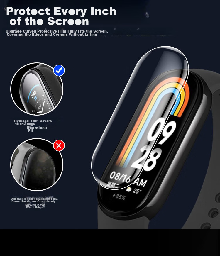 Защитная пленка ESCAPE для Xiaomi Mi Band 10/9/8/7 NFC, гидрогелевая, самовосстанавливающаяся, HD Clear, защита от царапин, 3 шт.