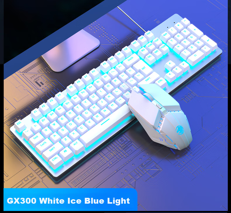 Механическая клавиатура EWEADN GX300 с подсветкой и игровой мышью, проводной набор для геймеров и офиса
