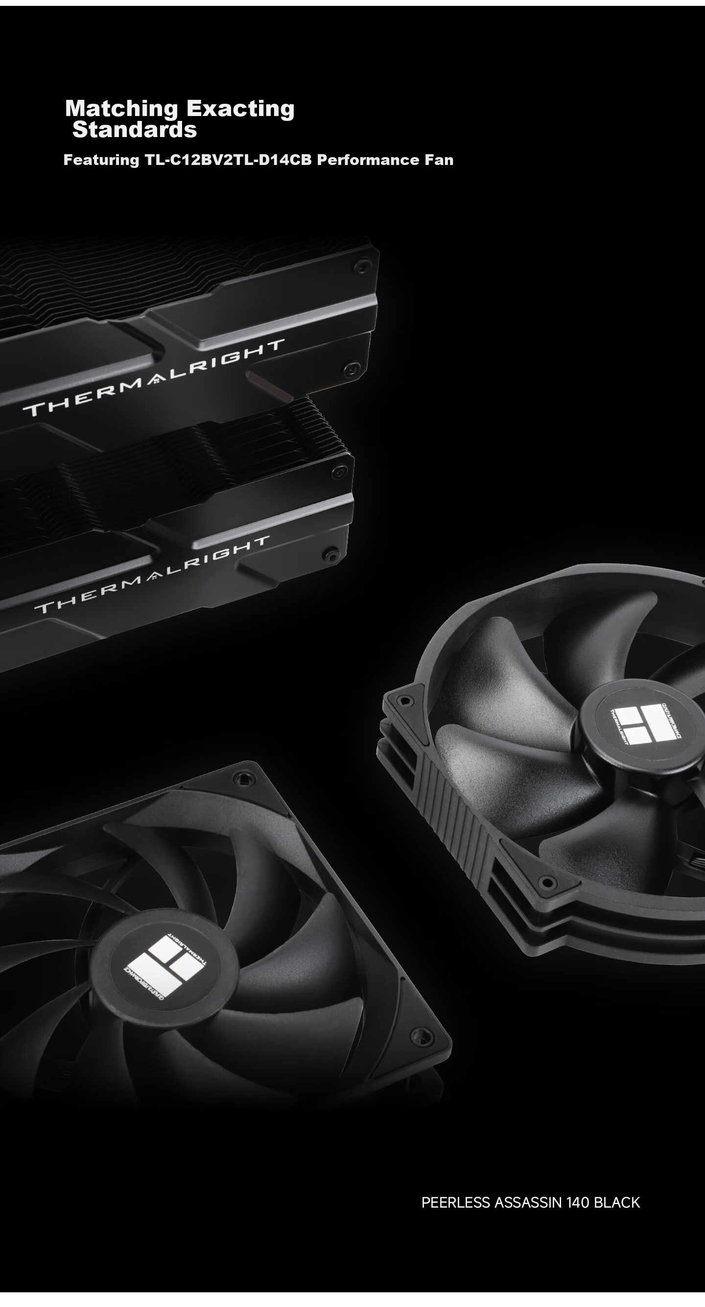 Воздушный кулер Thermalright Peerless Assassin 140 BLACK, AGHP GEN4.0, двухбашенный, черное покрытие, PA140 BLACK
