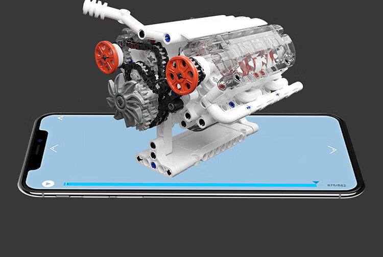 Конструктор ONEBOT V6 Engine Model, сборная модель двигателя, 14+, 400+ деталей, подарок