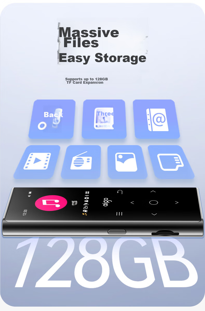 MP3-плеер Aigo 801, 16 Гб, с Bluetooth и внешним динамиком, портативный музыкальный плеер для студентов, сенсорные кнопки