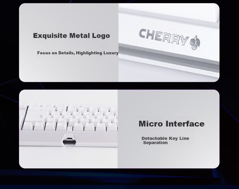 Механическая клавиатура CHERRY MX3.0S, игровая, офисная, проводная, 108 клавиш, алюминиевый корпус, белая