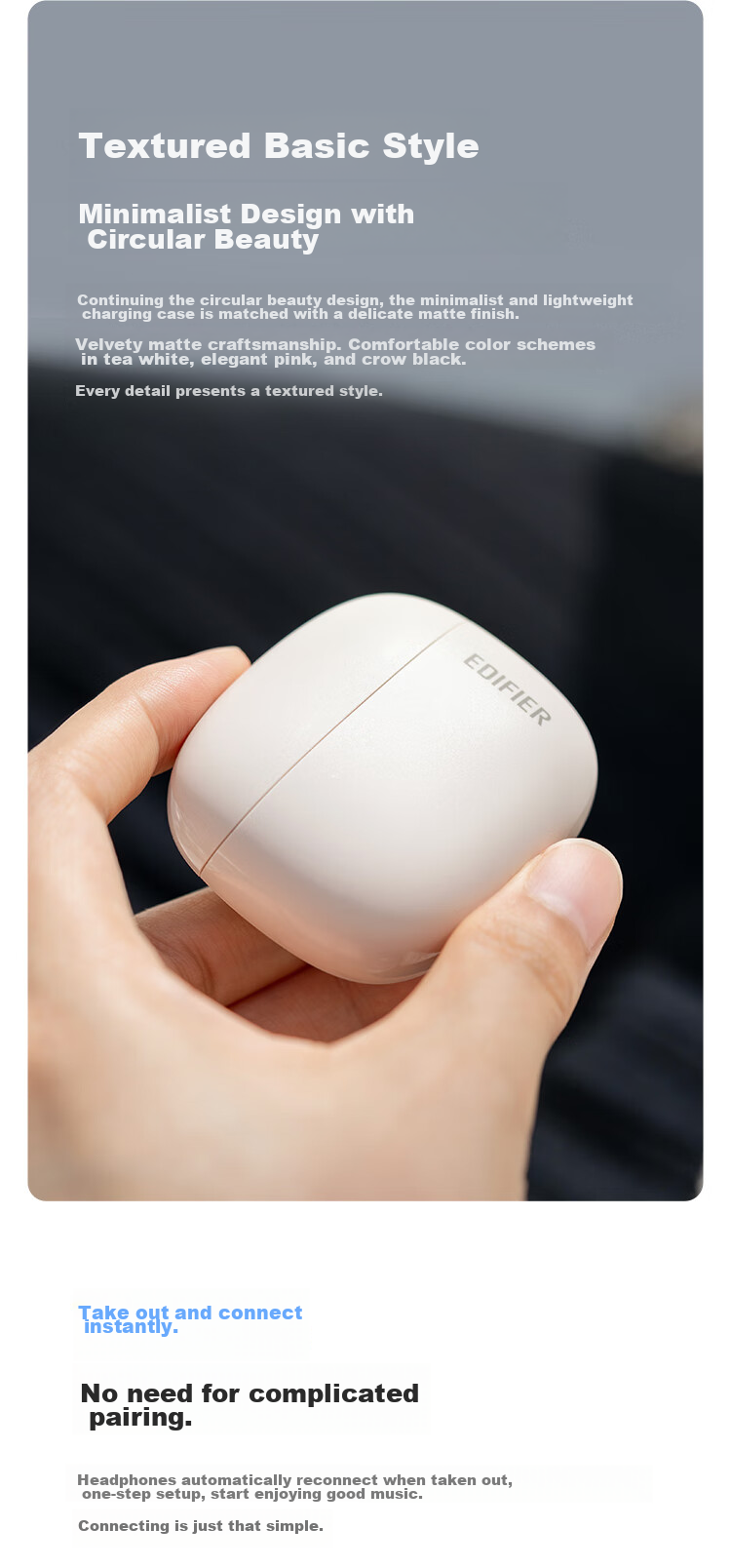 Беспроводные наушники EDIFIER Zero Buds, True Wireless, Bluetooth 5.3, полувнутриканальные, белый