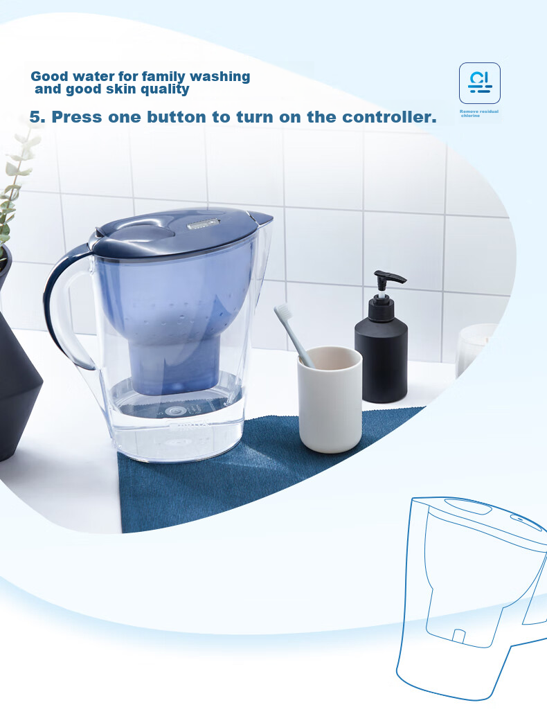 Фильтр-кувшин Brita Ocean Series 3.5л, синий, с 6 картриджами