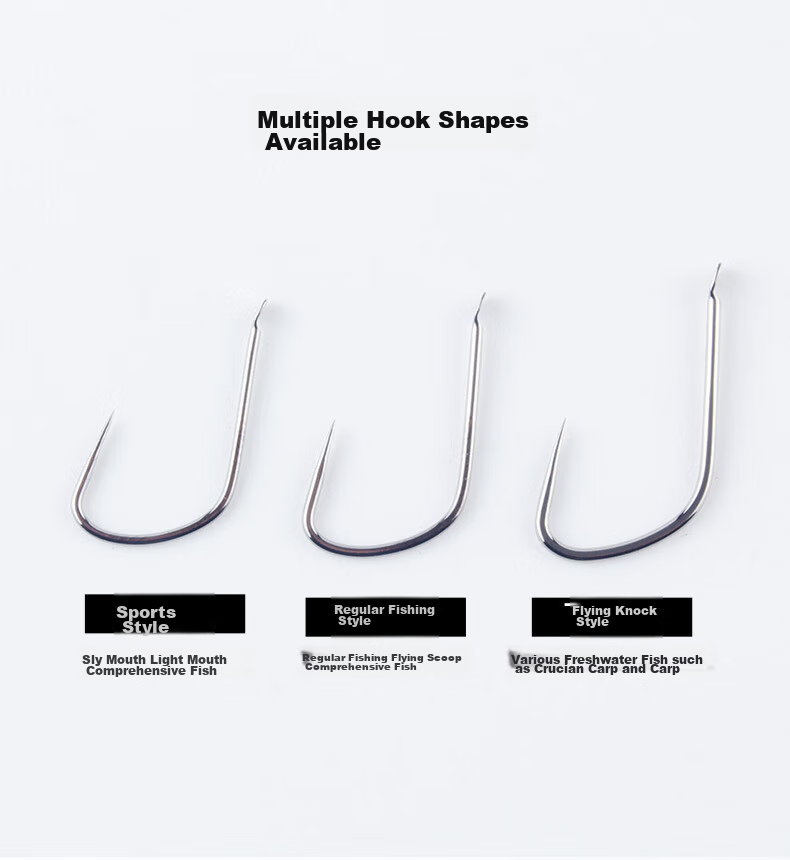 Крючки рыболовные BKK Competitive Spiked Fish Hook Barbedless Black Pit Carp Crucian Carp Flying Carp Fine Spiked Fish Hook Loose Package, размер 10#, без бородки, цвет черный