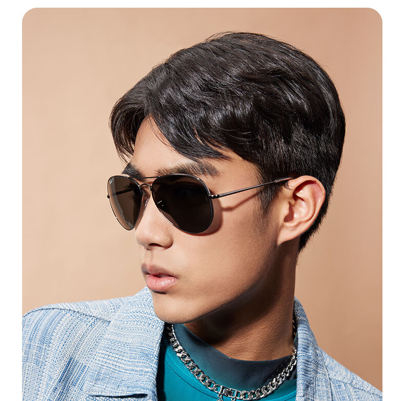 Солнцезащитные очки RayBan Aviator Series, унисекс, защита от УФ, поляризованные линзы, черный