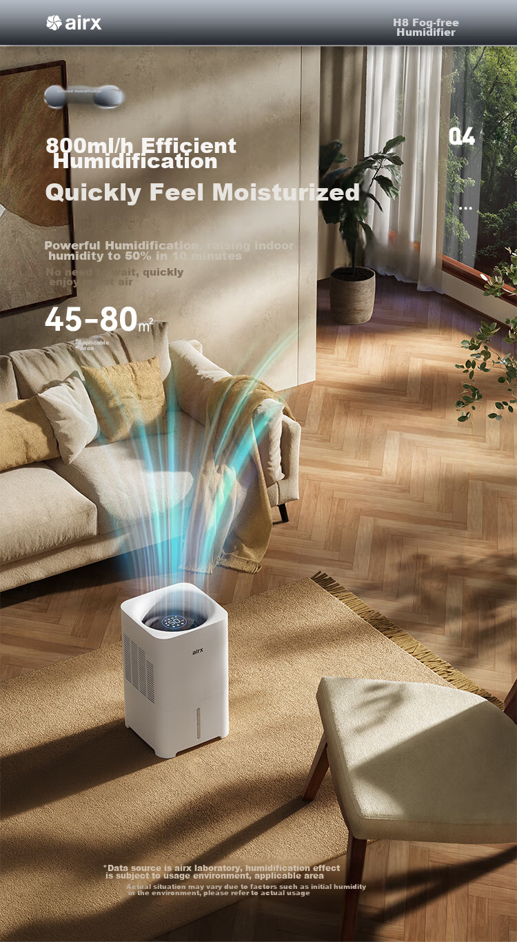 Увлажнитель воздуха Airx H8, 6л, 800 мл/ч, без тумана, с управлением через приложение