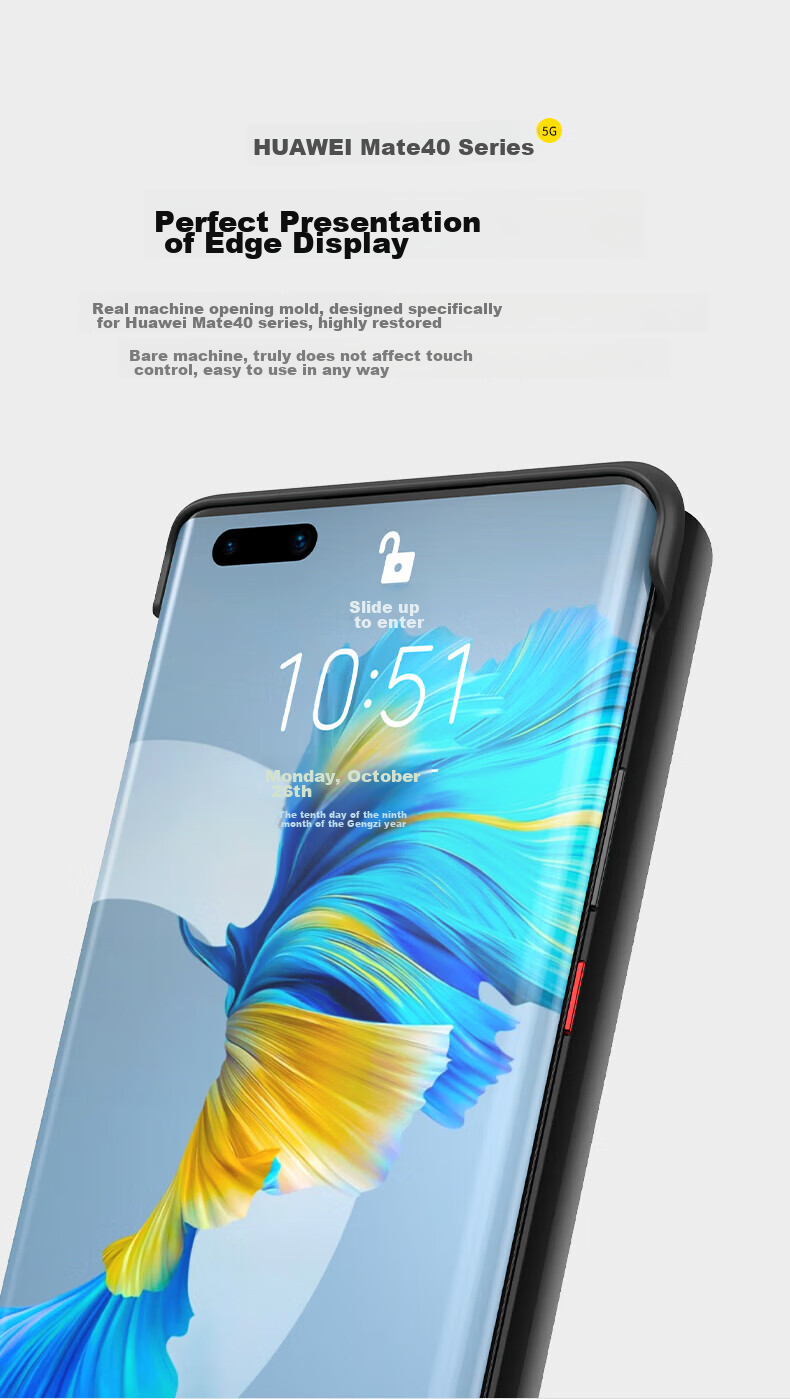 Чехол-книжка Ekakashop для Huawei Mate40, черный, кожаный, бизнес-стиль, с умным окном