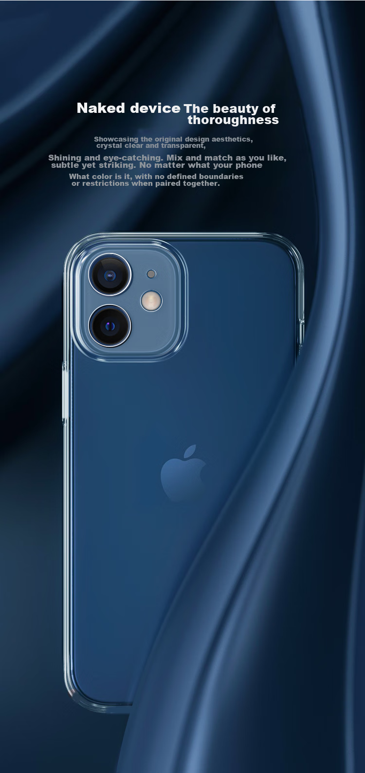 Чехол для Apple iPhone 12 Snowkids, ультратонкий, прозрачный, TPU, с защитой камеры, 6.1 дюйма