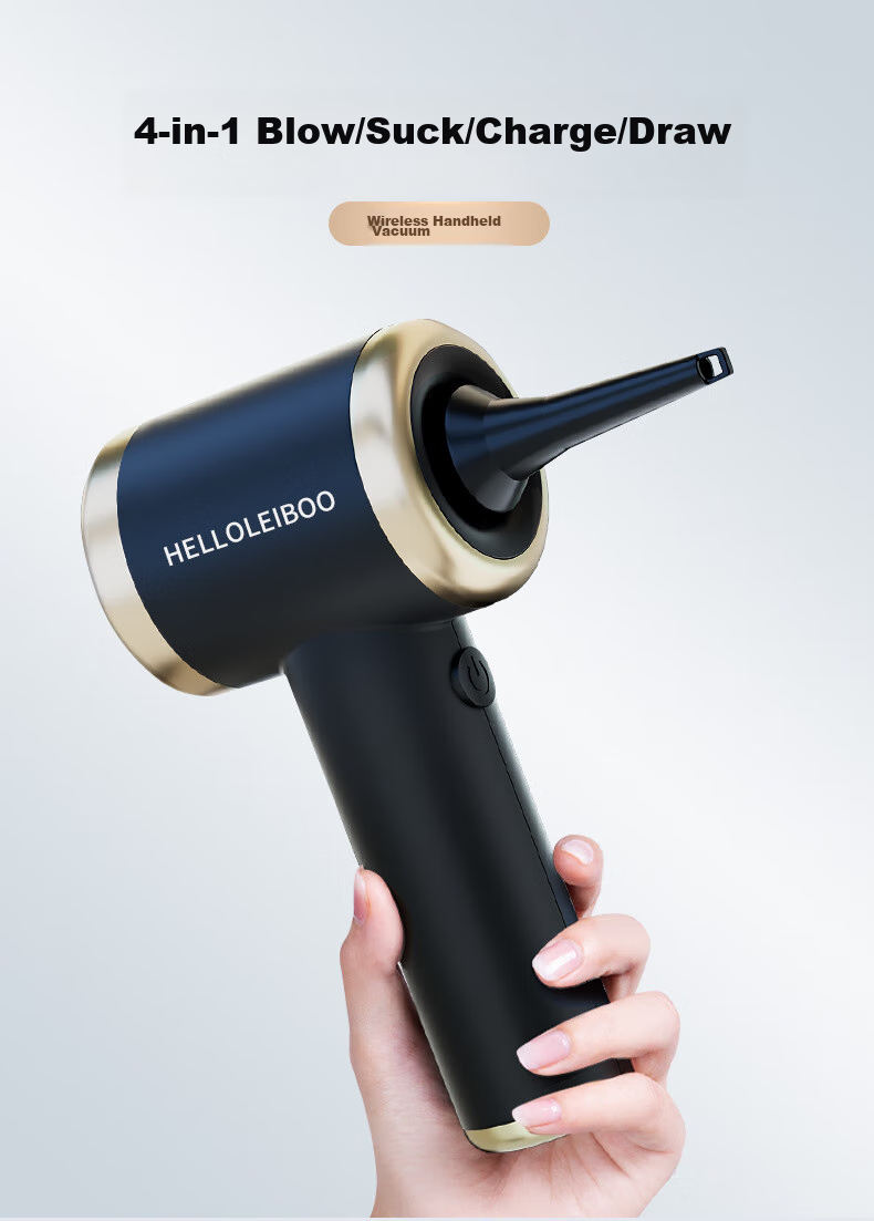 Автомобильный пылесос HELLOLEIBOO, беспроводной ручной мини-пылесос, воздуходувка и всасывание, для автомобиля и дома, 5000-10000 Па, 30-80 Вт, 30-39 мин