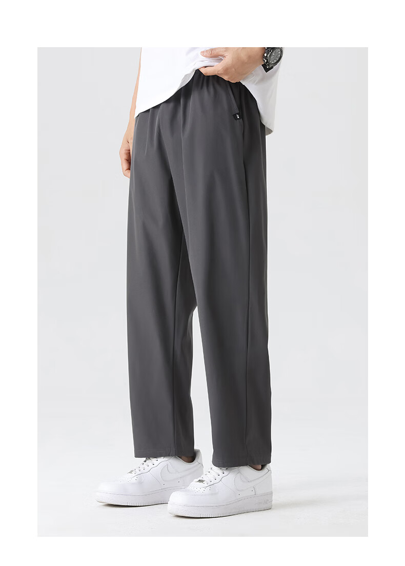 Мужские повседневные брюки Jeanswest, летние, легкие, из ледяного шелка, прямые, свободные, спортивные, укороченные брюки