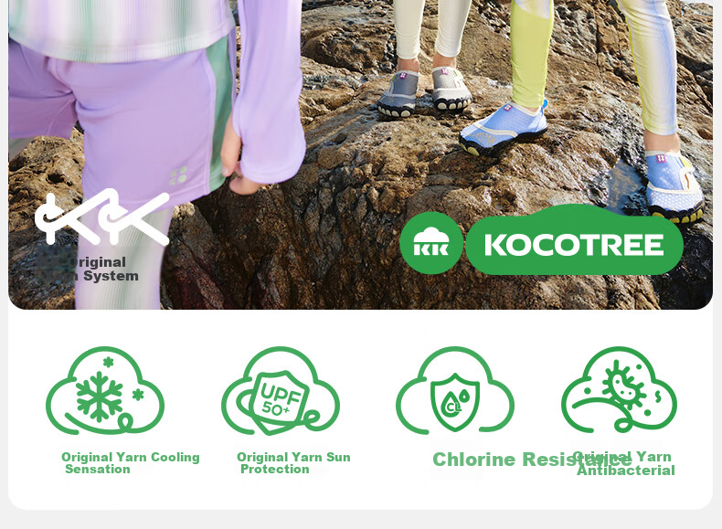 Детский купальник Kocotree, защита от солнца, с длинным рукавом, для мальчиков и девочек, 3 предмета