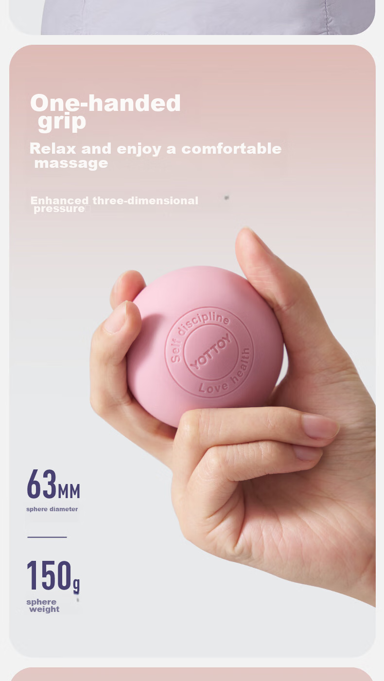 Мяч для массажа и фитнеса Yottoy, синий, для глубокой релаксации мышц, здоровья шеи и плеч, для йоги, захвата рук, 6.2 см