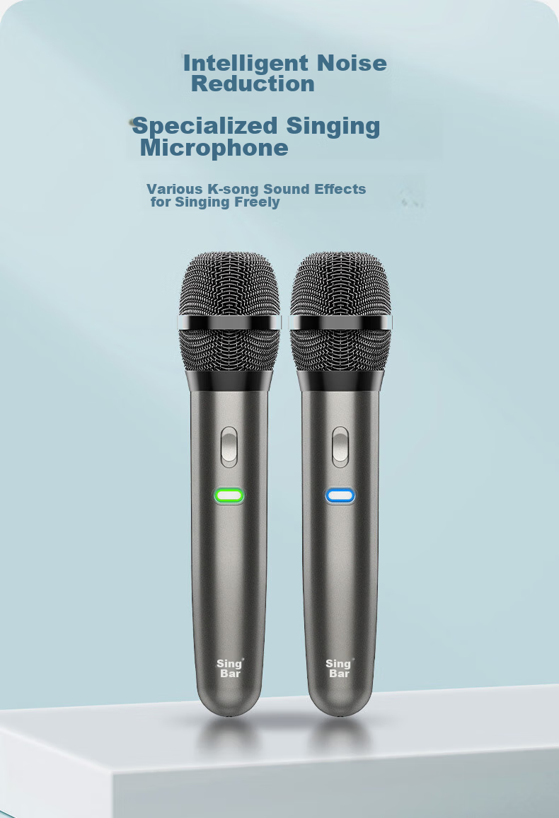 Аудиосистема Changba L1 для караоке, домашний кинотеатр, Bluetooth-колонка для компьютера с 3D-звуком и шумоподавлением, 2 беспроводных микрофона