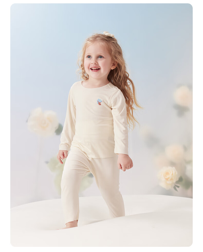 Комплект детской одежды Babycare Camellia, весна-осень, модал, тонкая пижама, домашний костюм, цвет "Садовый розовый", размер 110