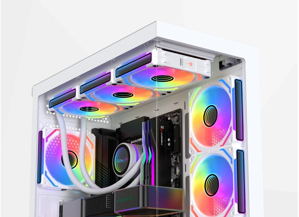 Компьютерный корпус Yingchi Aurora 3-M White (M-ATX/360мм), белый, с панорамным обзором