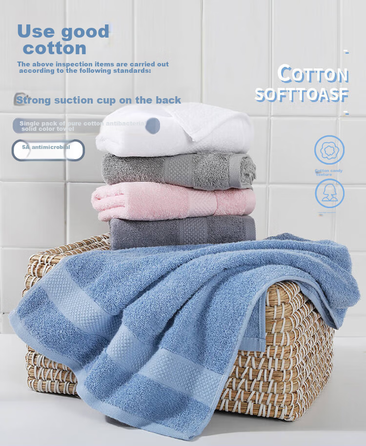 Grace 7A Grade Antibacterial Towel, Pure Cotton Absorbent, Plain Soft Face Towel, Single Pack, Lotus Pink