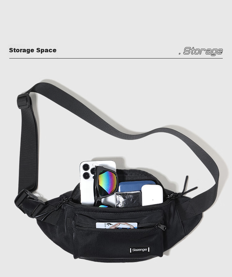 Сумка-кроссбоди Slazenger Trendy, унисекс, черная