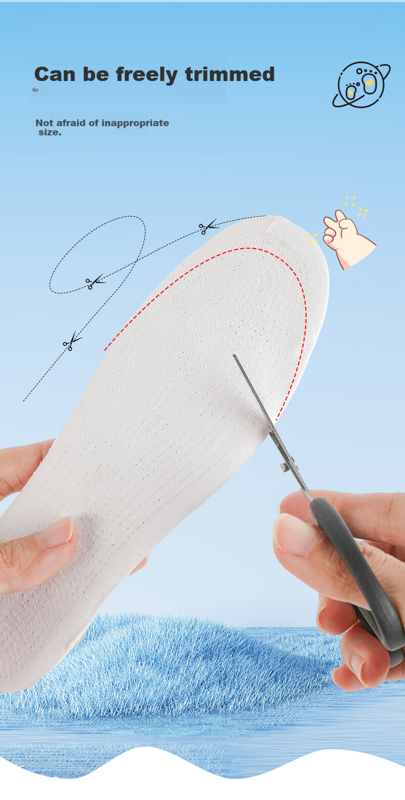 Детские стельки FOOTOPPO, многослойные, из чистого хлопка, для девочек и мальчиков, всесезонные