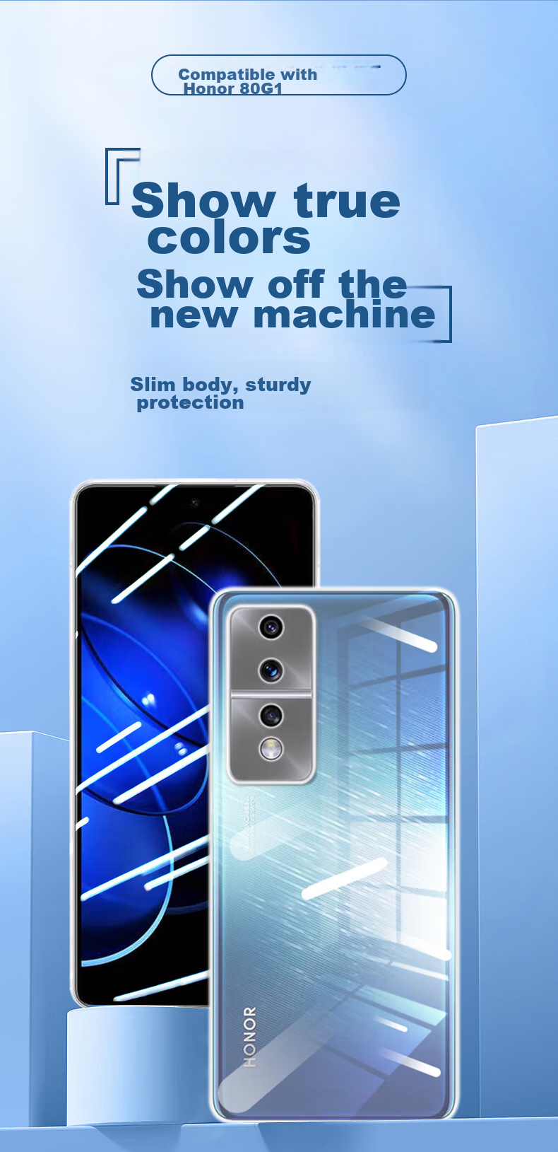 Защитный чехол KOOLIFE для Honor 80 GT, прозрачный, противоударный