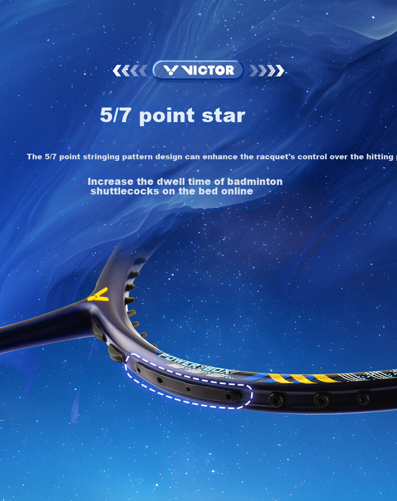 Ракетка для бадминтона VICTOR Shengli Xiaogui Jian Shengji Version Tianlong All-Carbon Offensive Single Racket TK-CM Midnight Blue, 4U Strung Racket, 26 Pounds