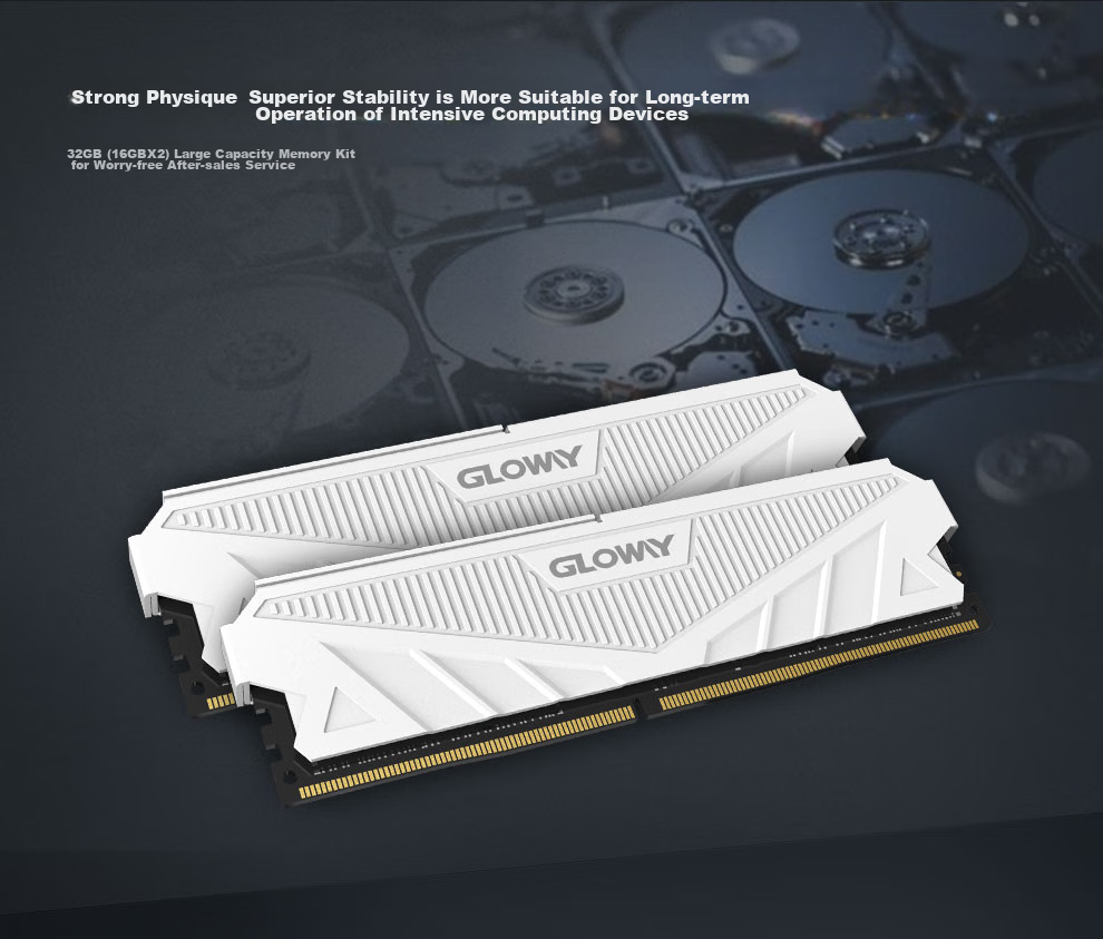 Комплект оперативной памяти Gloway Tianche DDR4, 32 ГБ (2x16 ГБ), 3200 МГц, CL18, радиатор, цвет белый