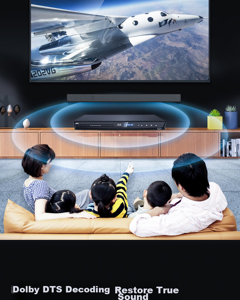 Blu-ray плеер GIEC BDP-G3005, 3D Blu-Ray, 5.1 канальный, домашний проигрыватель дисков высокой четкости, CD-плеер, EVD-плеер, USB-накопитель