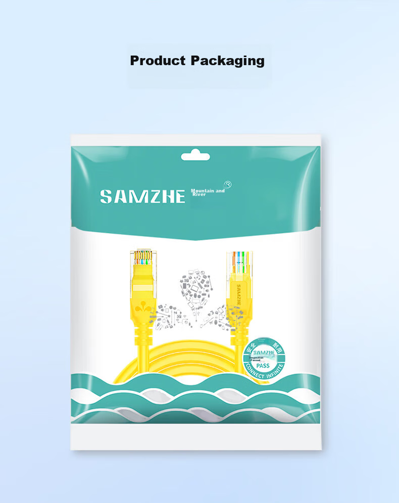 Сетевой кабель SAMZHE CAT5e Gigabit Ethernet, 3 метра, желтый YL-503