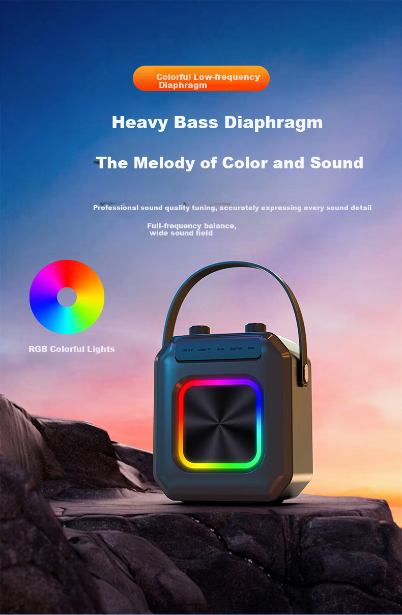 Портативная колонка SANSUI D70, беспроводная Bluetooth-колонка, 250 Вт, 6000 мАч, с RGB-подсветкой